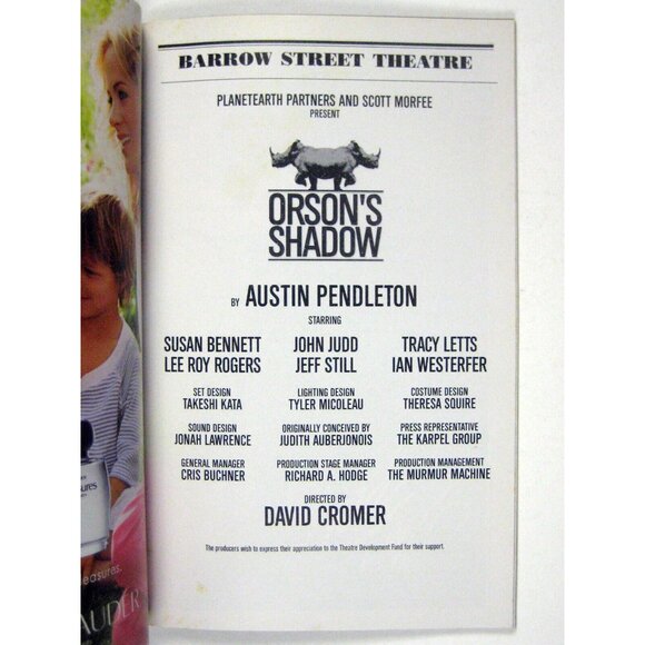 Orson Shadow Playbill May 2005 Susan Bennett Austin Pendleton Tracy Letts - Picture 6 of 9